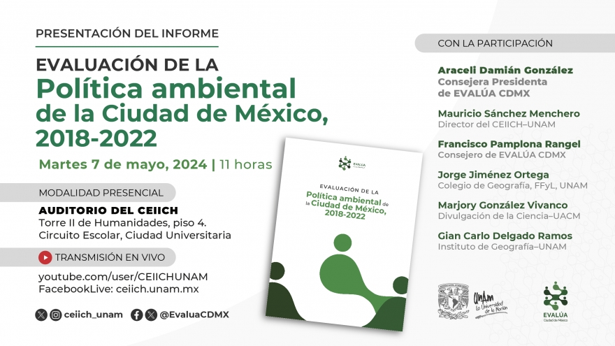 Presentación de la Evaluación de la Política ambiental de la Ciudad de México, 2018-2022