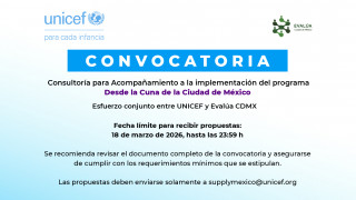 Convocatoria. Consultoría para Acompañamiento a la implementación del programa Desde la Cuna de la Ciudad de México.